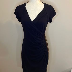 Navy blue wrap dress
